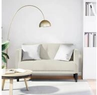 vidaXL Sofa, Zweisitzer-Sofa Creme 111 cm Samt