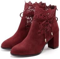 High-Heel-Stiefelette LASCANA "Herbststiefelette", Damen, Gr. 37, bordeaux,