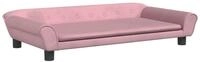 vidaXL Tierbett, Hundebett Rosa 100x50x21 cm Samt