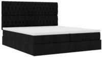 vidaXL Bett Ottoman-Bett mit Matratzen Schwarz 160x200 cm Stoff