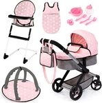 Bayer Kombi-Puppenwagen Xeo Deluxe, rosa, (Set)