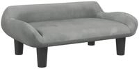 vidaXL Tierbett, Hundebett Hellgrau 70x40x24 cm Samt