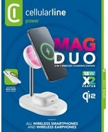 Cellularline MagSafe MAG DUO Qi2 Wireless Charger White (61143) Wireless Charger
