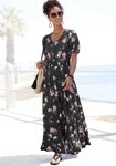 Vivance by Lascana Maxikleid mit Blumendruck und kurzen Puff&auml;rmeln gebl&uuml;mtes