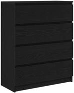 vidaXL Sideboard Sideboard Schwarz Eichen-Optik 80x35x99 cm Holzwerkstoff (1 St)