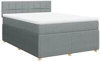 vidaXL Bett Boxspringbett mit Matratze Hellgrau 140x190 cm Stoff