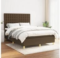 vidaXL Boxspringbett 140 x 200 cm Boxspringbett mit Matratze Dunkelbraun...