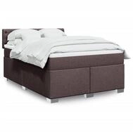 vidaXL Boxspringbett, Boxspringbett mit Matratze Dunkelbraun 140x200 cm Stoff