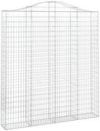 vidaXL Blumentopf Gabione mit Hochbogen 200x30x220/240 cm Verzinktes Eisen (1...