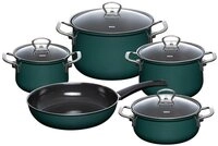 Riess Topf-Set Riess Topfset Nouvelle Emaille 5-teilig Teal, Emaille...