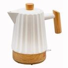 KVOTA Wasserkocher Keramik-Wasserkocher 1,7 l wei&szlig; mit Holzgriff, LED &