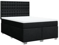 vidaXL Bett Boxspringbett mit Matratze Schwarz 160x200 cm Stoff