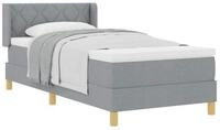 vidaXL Bettgestell vidaXL Boxspringbett mit Kopfteil Hellgrau 190 x 90 cm Stoff