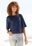 LASCANA Paillettenshirt mit weiten &Auml;rmeln, festliches Glitzershirt, Partyshirt