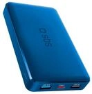 sbs Powerbank fast charge mit 10.000 mAh und 2 USB Hellblau Solar Powerbank