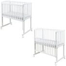 Baby-Delux Beistellbett Beistellbett, Babybett Stubenbett 90x40 wei&szlig; Kiefer mit