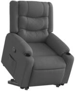 vidaXL Sessel Relaxsessel mit Aufstehhilfe Dunkelgrau Stoff (1-St)
