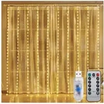 Salcar LED-Lichterkette Lichtervorhang Innen 8 Modi LED Lichterkette Vorhang...