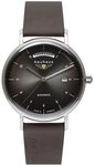 Junkers-Uhren Automatikuhr Herrenuhr, Armbanduhr. Edelstahl, Leder, Schwarz Braun