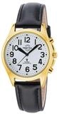 MASTER TIME Funkuhr MTLA-10942-12L, Sprechende Damen Goldfarben/Schwarz