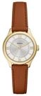 Fossil Quarzuhr Gilmore ES5423, Armbanduhr, Damenuhr, Lederarmband, analog braun