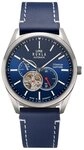 UMR Ruhla Automatikuhr Herrenuhr &ndash; Titan, Open Heart, Saphirglas, 80301, blaues