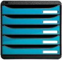 EXACOMPTA Schubladenbox Schubladenbox Big Box Plus 5 offene Schubladen T&uuml;rkis glossy