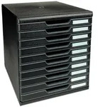 EXACOMPTA Schubladenbox Schubladenbox MODULO A4, 10 geschlossene Schubladen, Schwarz,