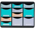 EXACOMPTA Schubladenbox Schubladenbox STORE BOX MULTI 11 offene Schubladen Aquarel