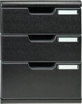 EXACOMPTA Schubladenbox Schubladenbox MODULO A4, 3 geschlossene Schubladen - Schwarz
