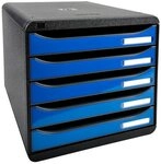 EXACOMPTA Schubladenbox Schubladenbox Big Box Plus 5 offene Schubladen Eisblau Glossy