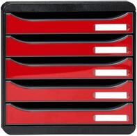 EXACOMPTA Schubladenbox Schubladenbox Big Box Plus 5 offene Schubladen rot glossy