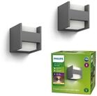 Philips LED Au&szlig;en-Wandleuchte 2er Pack myGarden LED Arbour, LED fest...