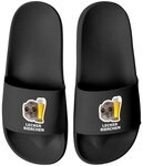 MoonWorks Badeschlappen Herren Damen Unisex mit Spruch Lecker Bierchen Badesandale