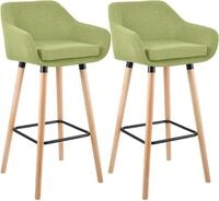 CLP Barhocker Grant (Set, 2 St., 2er), Stoffbezug, Buchenholzgestell