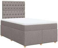 vidaXL Bett Boxspringbett mit Matratze Taupe 120x200 cm Stoff