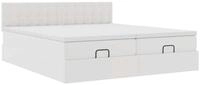 vidaXL Bett Ottoman-Bett mit Matratzen Wei&szlig; 180x200 cm Kunstleder