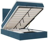 vidaXL Bett Ottoman-Bett mit Matratzen & LEDs Dunkelblau 120x190 cm Samt