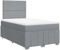 vidaXL Bett Boxspringbett mit Matratze Hellgrau 120x190 cm Stoff