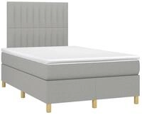 vidaXL Bett Boxspringbett mit Matratze Hellgrau 120x190 cm Stoff