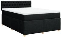 vidaXL Bett Boxspringbett mit Matratze Schwarz 140x190 cm Stoff