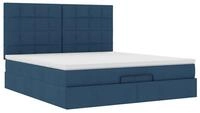 vidaXL Bett Ottoman-Bett mit Matratze Blau 160x200 cm Stoff