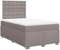 vidaXL Bett Boxspringbett mit Matratze Taupe 120x200 cm Stoff