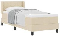 vidaXL Bett Boxspringbett mit Kopfteil Creme 200 x 80 cm Stoff (1-tlg)