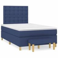 vidaXL Boxspringbett, Boxbett mit Matratze Blau 120x190 cm Stoff