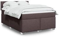 vidaXL Boxspringbett, Boxspringbett mit Matratze Dunkelbraun 140x200 cm Stoff