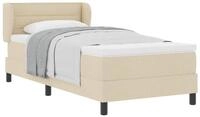 vidaXL Bett Boxspringbett mit Kopfteil Creme 80 x 200 cm Stoff (1-tlg)