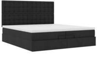 vidaXL Bett Ottoman-Bett mit Matratzen Schwarz 200x200 cm Stoff