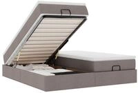 vidaXL Bett Ottoman-Bett mit Matratzen Taupe 180x200 cm Stoff