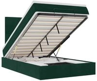 vidaXL Bett Ottoman-Bett mit Matratzen & LEDs Dunkelgr&uuml;n 120x190 cm Samt
